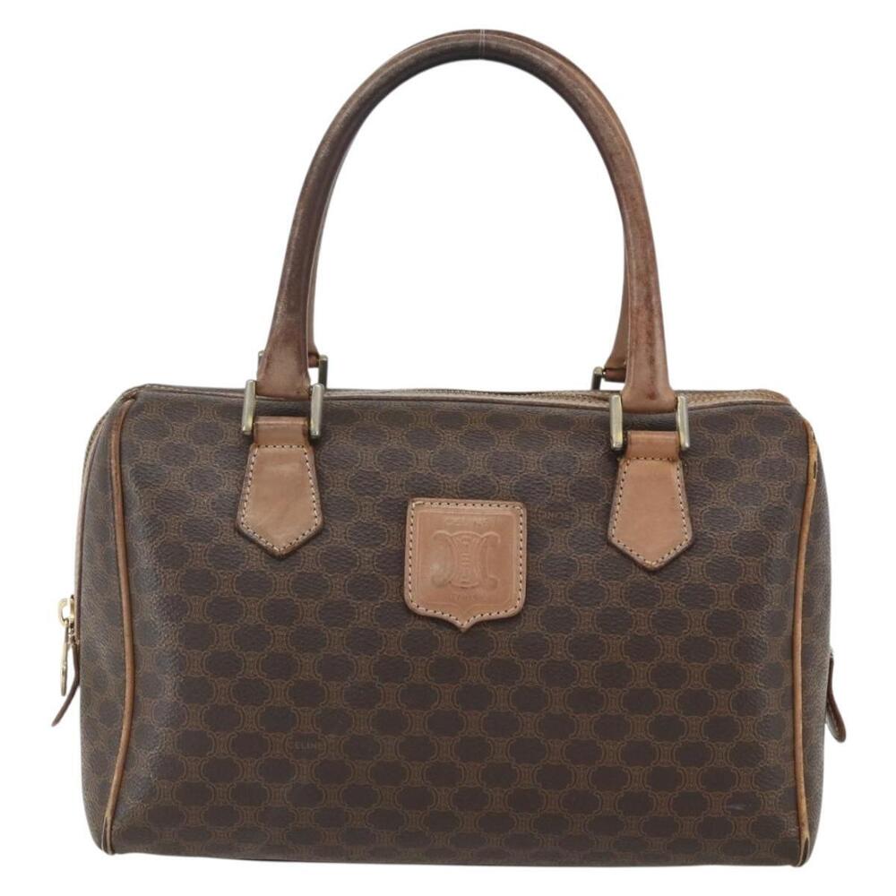 CELINE Macadam Canvas Hand Bag PVC Leather Brown Gold Auth ti3545 - Picture 13 of 16